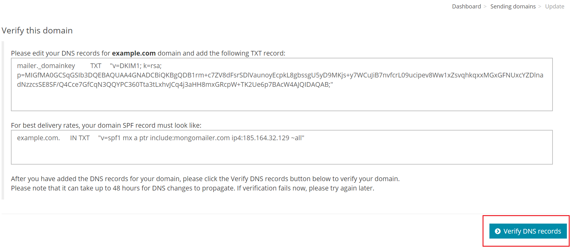 Verify the DNS