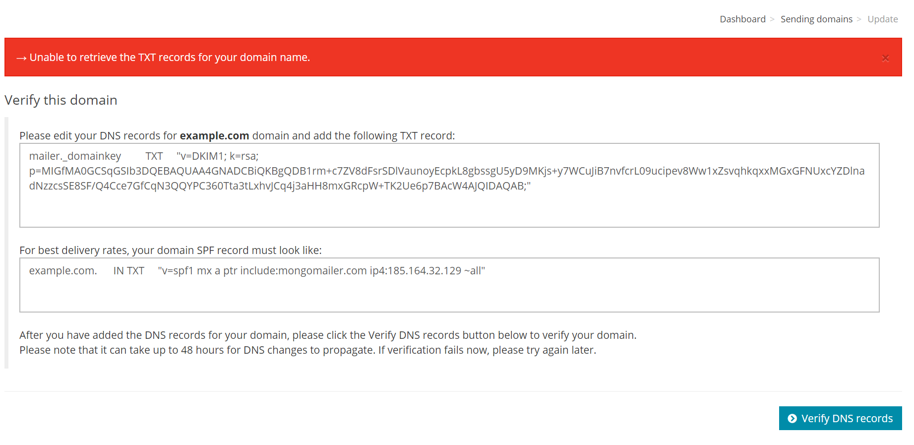 Error in DNS