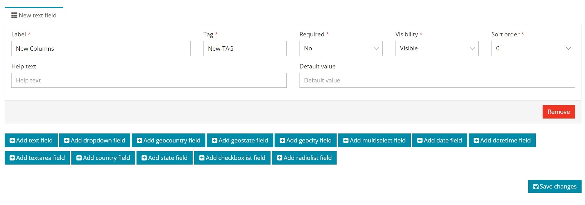 New Custom Fields