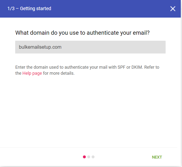 Gmail Postmaster Feedback loop Step 1