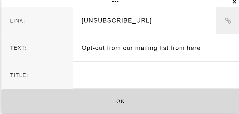 Unsubscribe link in Drag and Drop builder - Use Tag
